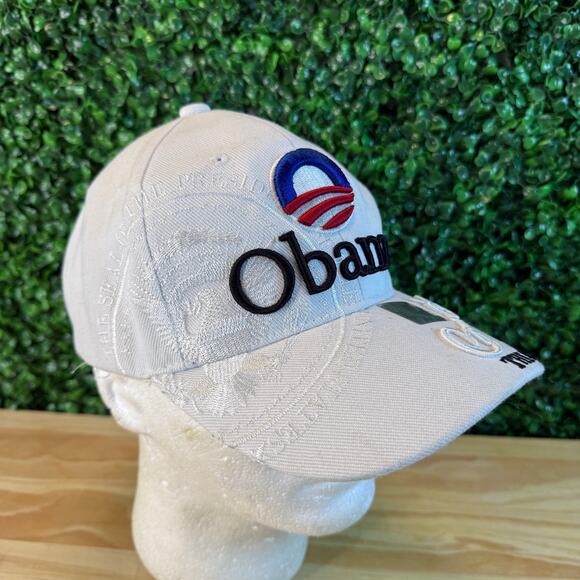 Barack Obama 44th President White Adjustable Embroidered Hat One Size OSFA - Picture 4 of 7